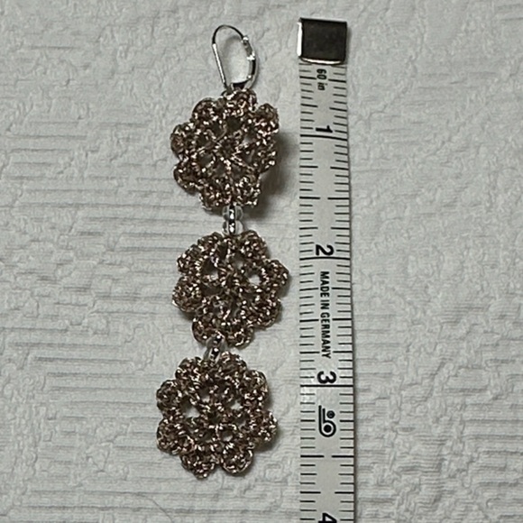 Crocheted Floral Earrings - Picture 3 of 3